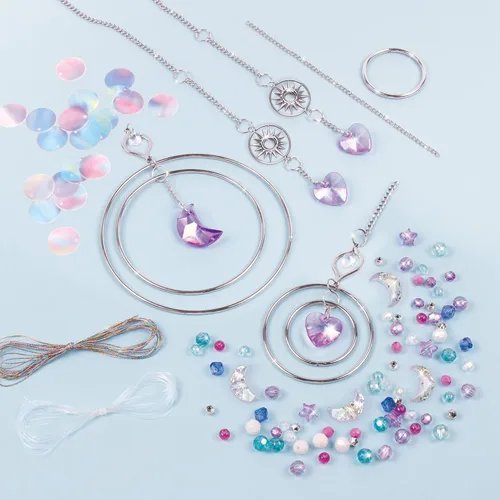Miniatura 3 de Make It Real: Atrapasoles de cristal para bricolaje, plateado, morado y tonos suaves, crea tu propio hermoso atrapasoles, 139 piezas incluidas, kit