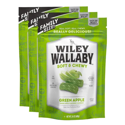Miniatura 10 de Paquete de variedad de regaliz Wiley Wallaby 10 onzas - Sabores clásicos de arándano, manzana y sandía. Regaliz gourmet estilo australiano suave