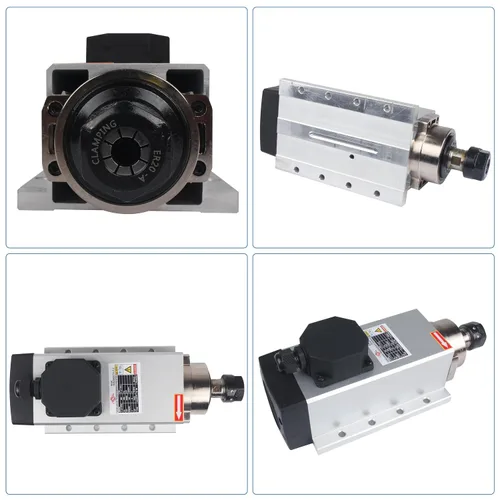 Miniatura 8 de RATTMMOTOR Motor de husillo de 2.2KW 220V cuadrado refrigerado por aire ER20, 24000RPM husillo de alta velocidad 4 rodamientos trifásicos 6A 400Hz
