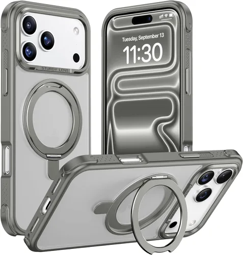 Miniatura 20 de Magnética para iPhone 12 e iPhone 12 Pro Funda, [con Soporte de Anillo Magnético Invisible Giratorio 360°][A Prueba de Golpes][Compatible