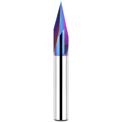 Miniatura 10 de EANOSIC Broca de enrutador de ranura en V de 15 grados, vástago de 1/4 pulgadas, broca de carburo sólido con revestimiento azul nano para grabado