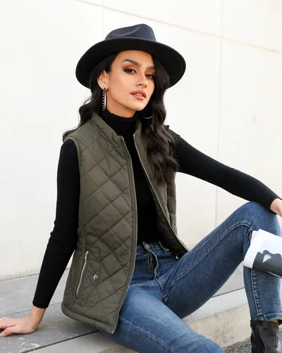 Miniatura 6 de Xeoxarel Chaleco acolchado para mujer, chaqueta acolchada sin mangas (XS-XXL)