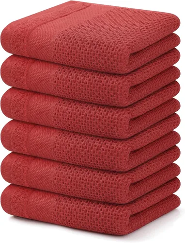 Miniatura 34 de Homaxy Paños de cocina 100% algodón, paquete de 8 – 12 x 12 pulgadas, tejido de gofre, muy suaves y absorbentes, paños de cocina de secado rápido