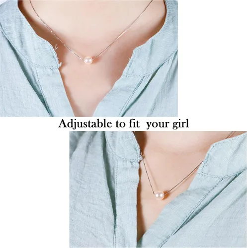Miniatura 20 de Sereney Regalos de cumpleaños para niñas y mujeres, collar de perlas de plata esterlina como regalo de cumpleaños de 7, 9, 10, 11, 13, 15, 16, 18