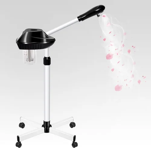 Vaporizador Facial Profesional sobre Ruedas con Configuración de Tiempo, Vaporizador para Esteticistas con Más Vapor para Limpieza Profunda e