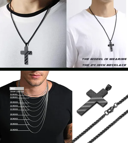 Miniatura 4 de SAM & LORI Regalos para adolescentes, niños, hombres, collar de cruz de bandera estadounidense para hijo, novio, marido, padre en cumpleaños
