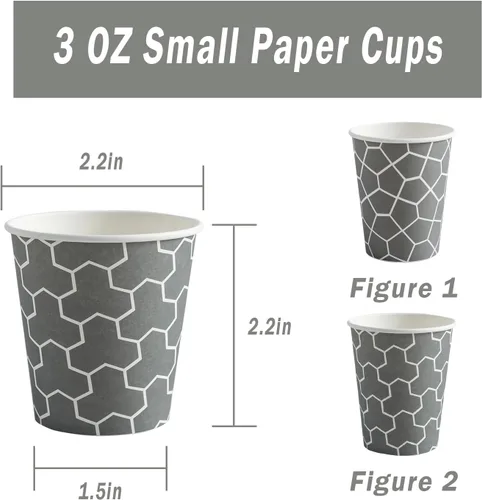 Miniatura 2 de Paquete de 600 vasos de papel de 3 onzas, vasos de baño pequeños desechables para enjuague bucal, mini vasos de papel para baño, fiesta, picnic