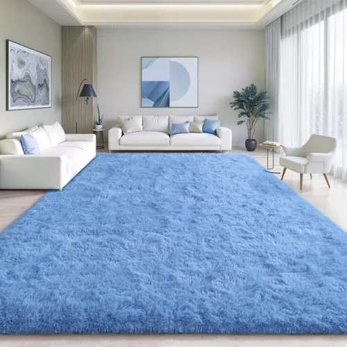 Miniatura 172 de EVOIONOS - Alfombra redonda gris para dormitorio, 5x5 pies; alfombras circulares suaves y esponjosas para sala de estar, alfombras de felpa peludas