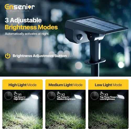 Miniatura 5 de Ensenior Focos solares para exteriores, 56 LEDs con brillo ajustable, 6500K, luces solares LED de jardín, iluminación de paisaje para Halloween
