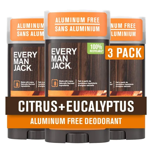 Miniatura 11 de Every Man Jack Juego variado de desodorantes para hombre, tres barras desodorantes de tamaño completo con ingredientes limpios y aromas increíbles