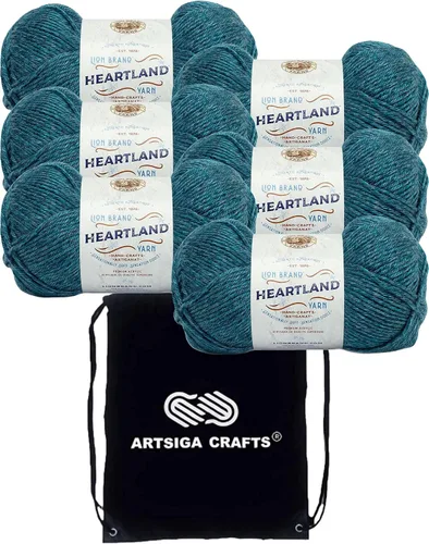 Miniatura 33 de Lion Brand Heartland Capitol Reef 136-140 (3 cadejos - mismo lote de tinte) Hilo estambre medio #4 acrílico para crochet y tejer con bolsa