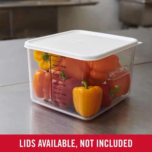 Miniatura 7 de Rubbermaid Commercial Products Contenedor de almacenamiento de alimentos cuadrado para ahorrar espacio 12 cuartos de galón transparente