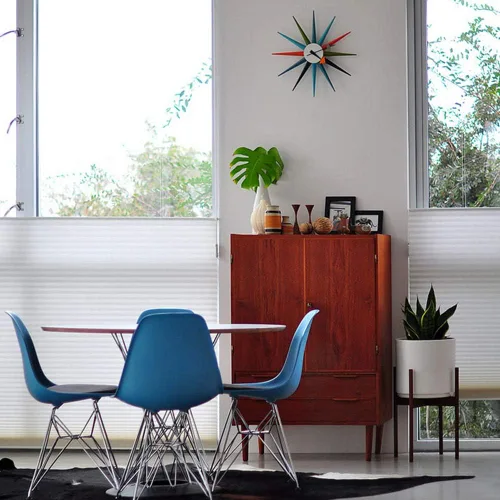 Miniatura 2 de SHISEDECO Reloj moderno con forma de explosión de sol en multicolor, sin tictac, de madera, diseño retro de mediados de siglo, reloj de cuarzo