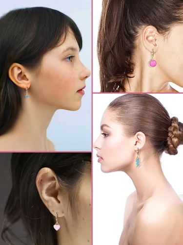 Miniatura 6 de Preppy Heishi - Juego de pulseras de surfista para niñas adolescentes, bonitos aretes estéticos, anillos estéticos preppy coloridos de oro blanco