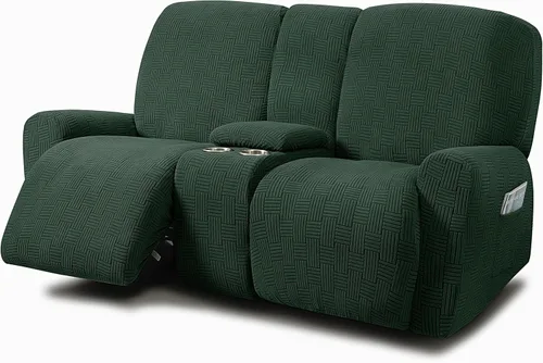 Miniatura 27 de ULTICOR - Juego de 8 fundas para sofá reclinable de jacquard, fundas para sofá reclinable elásticas para 3 cojines, gruesas, suaves, lavables Gris