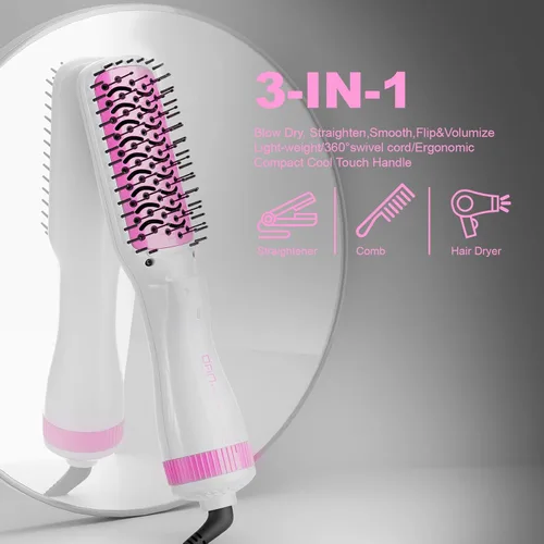Miniatura 2 de DAN Technology Cepillo secador 3 en 1, cepillo secador de pelo, cepillo de paleta, cepillo alisador de pelo, cepillo secador de pelo para cabello