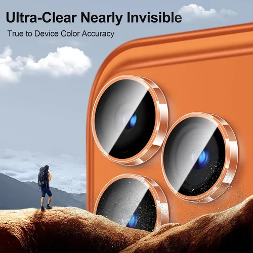 Miniatura 6 de QHOHQ Juego de 3 protectores de lente de cámara para iPhone 17 Pro Max/17 Pro/16 Pro Max/16 Pro/15 Pro Max/15 Pro, protector de lente individual 3