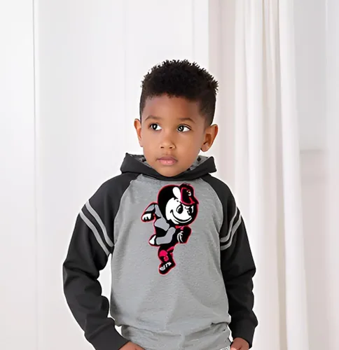 Miniatura 4 de Wes and Willy - Sudadera con capucha de manga larga para niños de universidad con rayas