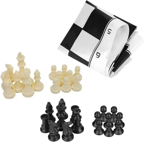 Miniatura 4 de Fydun Juego de tablero medieval blanco y negro internacional de plástico portátil