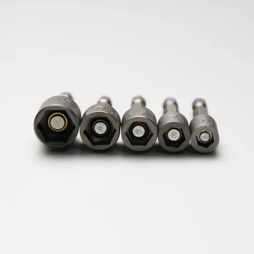 Miniatura 3 de TMAX Juego de 5 piezas de destornilladores magnéticos de acero S2 listo para impactos: 1/4 pulgadas, 5/16 pulgadas, 3/8 pulgadas, 7/16 pulgadas, 1/2
