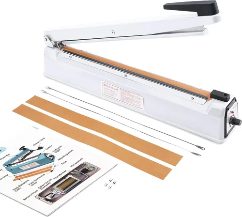 Miniatura 19 de METRONIC Sellador de impulso de 8 pulgadas, máquina selladora térmica manual para bolsas de plástico, selladores de bolsas retráctiles, máquina