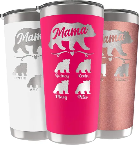 Miniatura 22 de Vaso de Mamá Oso, vaso personalizado para mamá Oro Rosa