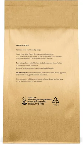 Miniatura 2 de Copos de gránulos de jabón (1 libra) por Original Ingredients, embalaje ecológico, ingrediente para hacer detergente casero líquido o en polvo