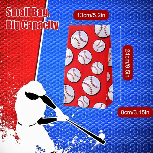Miniatura 3 de 40 bolsas de regalo para fiesta de béisbol, suministros de papel para fiesta de béisbol, suministros para decoración de cumpleaños, suministros