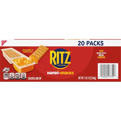 Miniatura 15 de Handi-Snacks RITZ Crackers 'N Cheesy Dip Paquetes de Aperitivos, Aperitivos Escolares, 20 Paquetes de Aperitivos