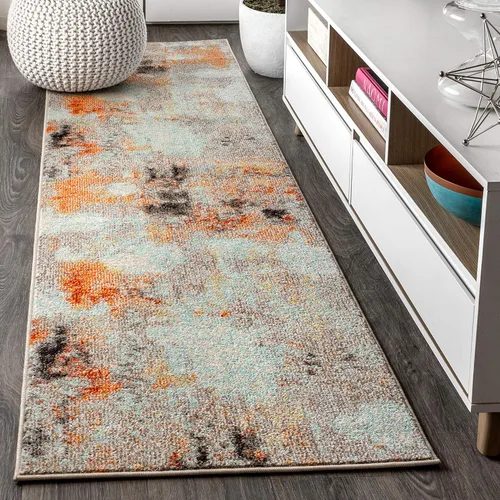 Miniatura 13 de JONATHAN Y Alfombra de Área Interior Abstracta Moderna Vintage Crema/Naranja, 5x8, POP Contemporáneo, Transicional, Fácil Limpieza para Sala
