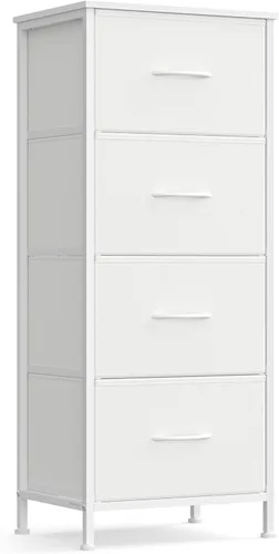 Miniatura 7 de SONGMICS Cómoda para dormitorio, cómoda, acero, MDF, 4 cajones de tela no tejida, unidad organizadora de almacenamiento, armario, entrada, negro