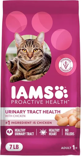IAMS PROACTIVE HEALTH - Alimento seco para gatos con pollo, para salud del tracto urinario para adultos, bolsa de 7 libras