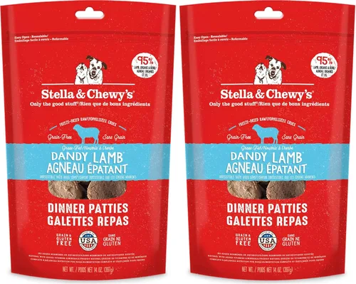 Stella & Chewy's Empanadas crudas liofilizadas – Receta de cordero Dandy – Alimento para cachorros y perros con alto contenido de proteínas sin
