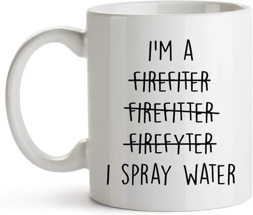 Miniatura 7 de YouNique Designs Taza de bombero, 11 onzas, regalos de bombero para hombres y mujeres, divertida taza de bombero, regalo de broma de graduación