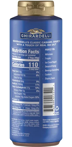 Miniatura 3 de Ghirardelli 1 - Salsas de caramelo y 2 - salsa de caramelo con sal marina, botellas de presión de 16 oz con cuchara barista estampada