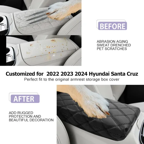Miniatura 2 de LUWU - Funda para consola central para Hyundai Santa Cruz 2023 2024 2023 Santa Cruz 2023, accesorios de Santa Cruz, almohadilla de consola central