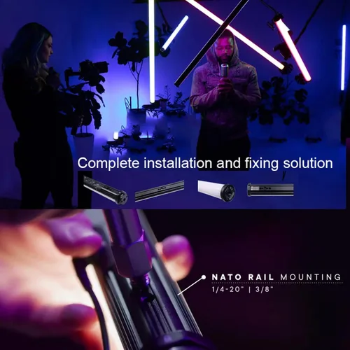 Miniatura 5 de Aputure Amaran T2C RGBWW - Tubo de luz LED, 20 W, 2500 K-7500 K, varilla de luz RGB ajustable, aplicación de soporte y control DMX 46 preajustes