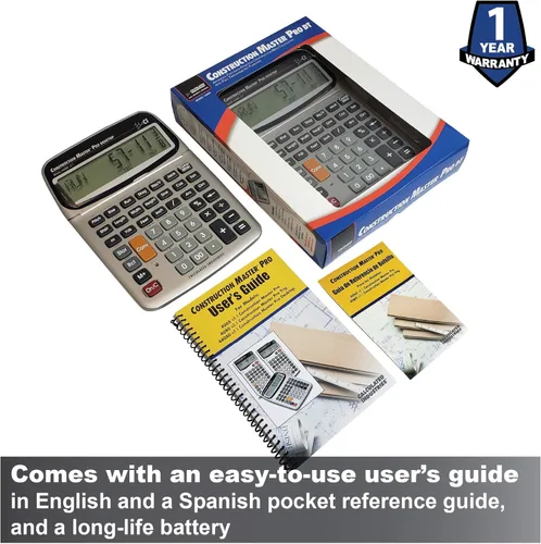Miniatura 6 de Calculated Industries 44080 Construction Master Pro-Desktop Calculadora de fracción de pies y pulgadas de construcción avanzada con herramienta