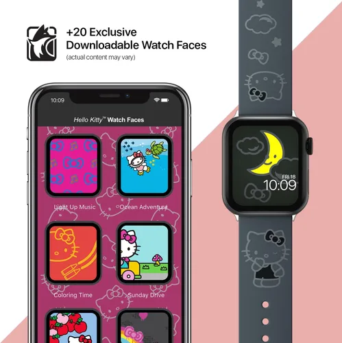 Miniatura 6 de Correa de reloj inteligente Hello Kitty, con licencia oficial, compatible con Apple Watch (no incluida)
