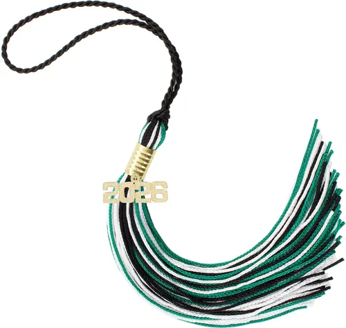 Miniatura 407 de Borla de graduación Aqua 2022, todos los colores escolares disponibles, fabricada en Estados Unidos