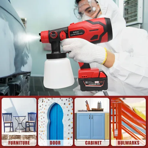 Miniatura 7 de Pulverizador de pintura para batería Milwaukee M18 de 18 V, pulverizadores de pintura HVLP inalámbricos para pintura de casa, rociador de manchas