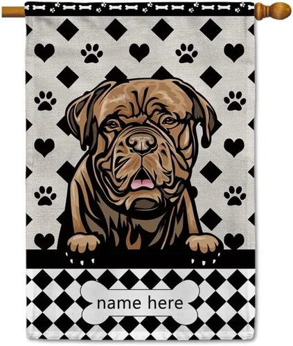 Miniatura 20 de Bandera personalizada de jardín para perro, lindo perro salchicha salchicha, lunares, búfalo, bandera a cuadros para decoración del hogar al aire