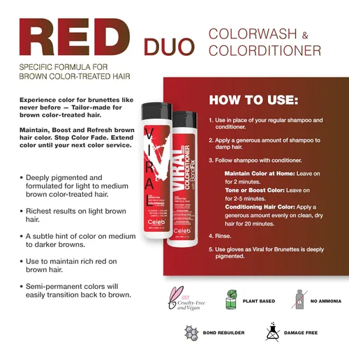 Miniatura 3 de Celeb Luxury Intense Color Depositing Colorwash Shampoo + BondFix Rebuilder, tinte vegano para el cabello, a base de plantas de origen sostenible