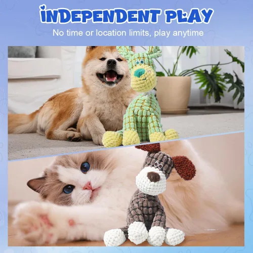 Miniatura 5 de Juguetes para perros, juguete de peluche indestructible, juguetes para perros para masticadores agresivos, juguete chirriante para masticar perros