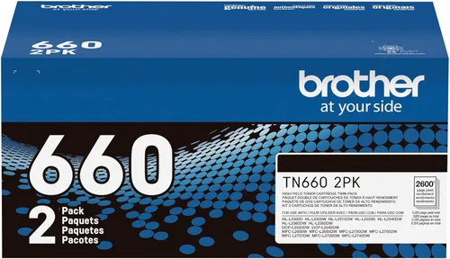 Miniatura 7 de Cartucho de tóner negro de alto rendimiento genuino Brother TN660, paquete doble 2PK (TN6602PK)