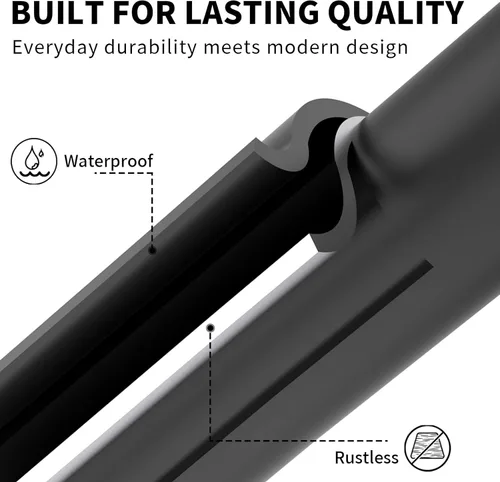 Miniatura 6 de Toallero autoadhesivo para baño, acero inoxidable de 24 pulgadas y aleación de zinc, sin taladro, toallero resistente, para cocina, gabinete, Negro