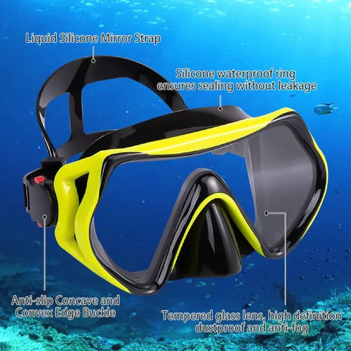 Miniatura 3 de TUDIVING Equipo de esnórquel para adultos, máscara de natación antivaho con vista panorámica, kit de esnórquel con parte superior seca, juego