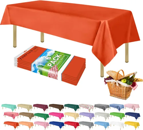 Miniatura 60 de Zimpleware - Mantel redondo de plástico para fiestas de 213 cm (84 pulgadas) de diámetro (paquete de 1, 6 y 12 unidades)