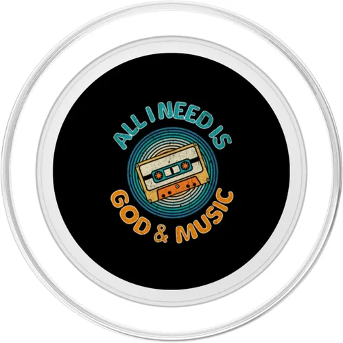 Miniatura 2 de God & Music Vintage Cassette Tape, Retro Boombox Faith Tee PopSockets MagSafe PopGrip for iPhone