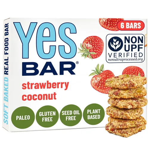 Miniatura 16 de YES Nut Bars - Fresa y coco - Barras suaves masticables saludables hechas con jarabe de arce orgánico, veganas, paleo, sin gluten, sin azúcar